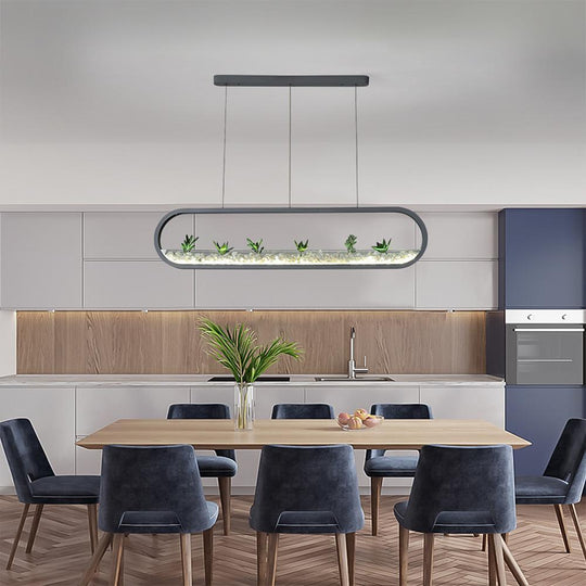 Rounded Corners Rectangular Modern LED Pendant Light