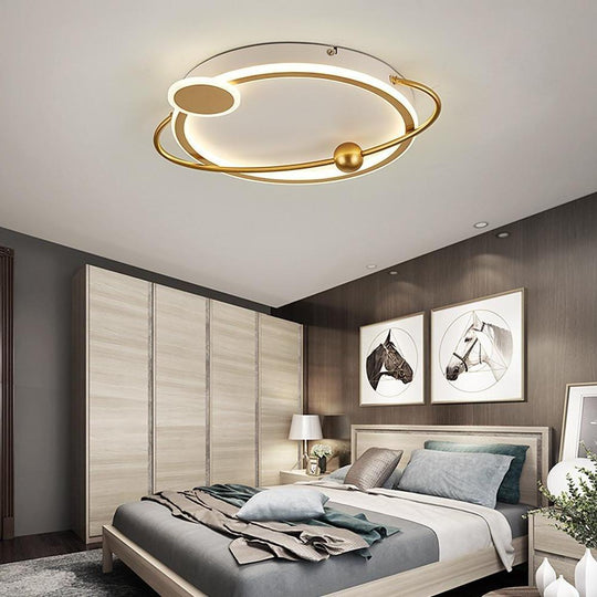 Oval Shaped Bedroom Flush Mount Unique LED Ceiling Light