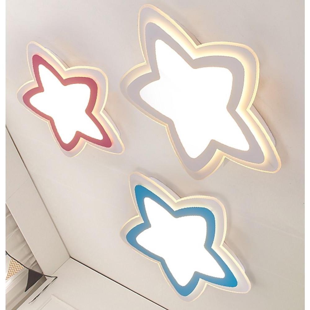 Star Shape Metal Flush Mount White LED Ceiling Light