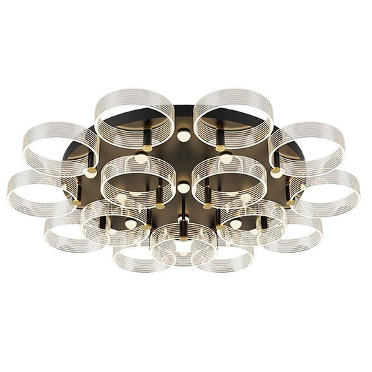 Circles Modernist LED Flush Mount Crystal Ceiling Light