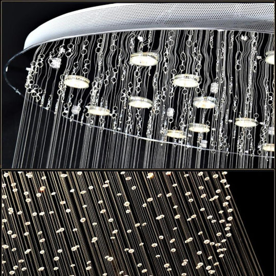 Double Sphere Metal Crystal Rustic Contemporary Chandelier