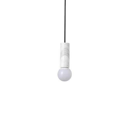 Elongated Cylindrical Metal Ceramic LED Modern Pendant Light for Home Office