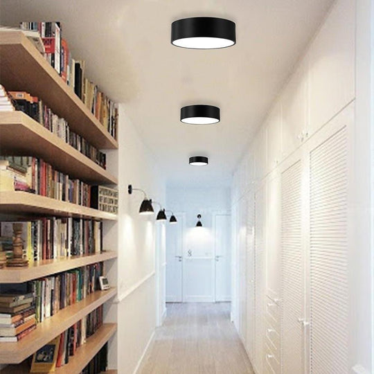 Thick Cylindrical LED Black Modern Ceiling Lights – Flush Mount Fixture