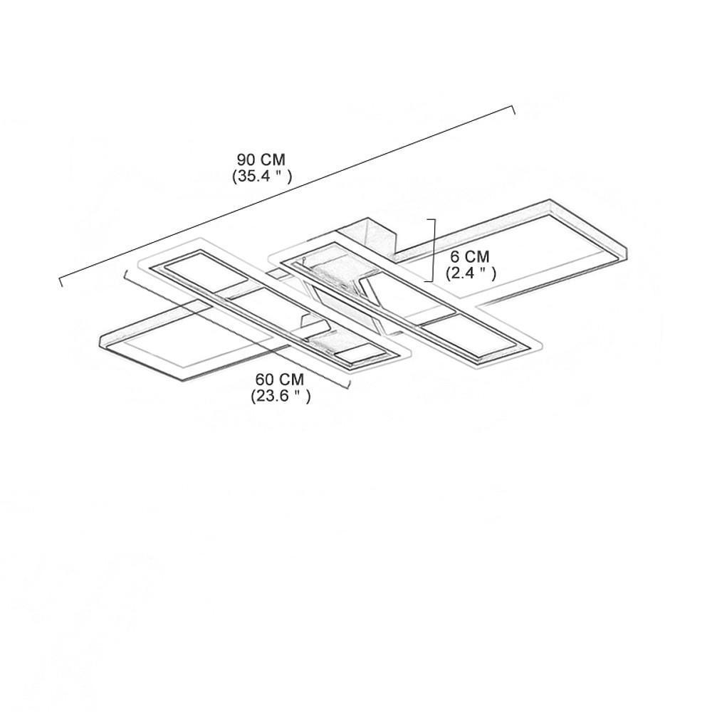 4 Rectangle LED Modern Ceiling Light Flush Mount