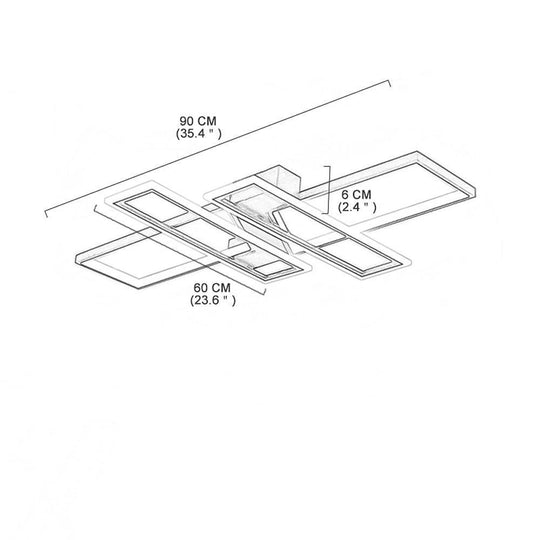 4 Rectangle LED Modern Ceiling Light Flush Mount