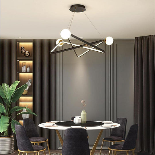 Geometric Design LED Modern Glass Chandelier