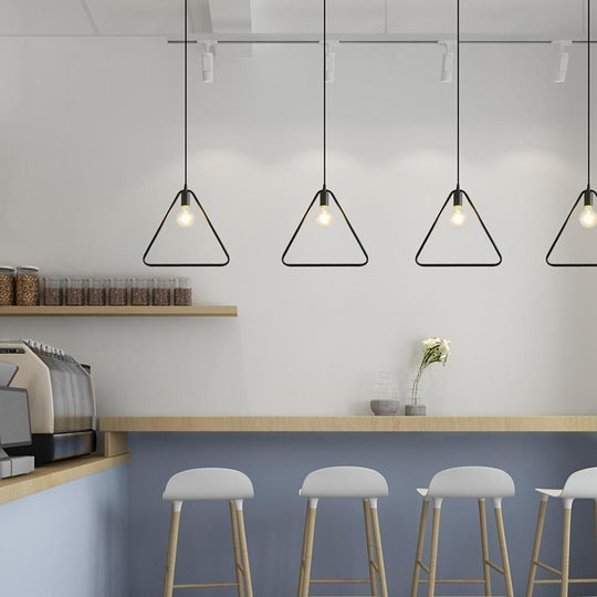 Metal Black and Gold Ceiling Light – Rounded Square Pendant