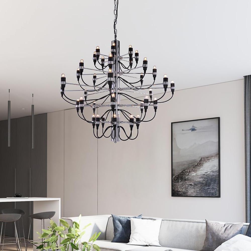 Creative 50-Light Electroplated Candlestick Chandelier