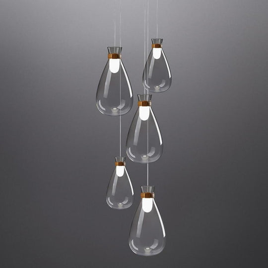 Industrial Teardrop Glass LED Pendant Ceiling Light