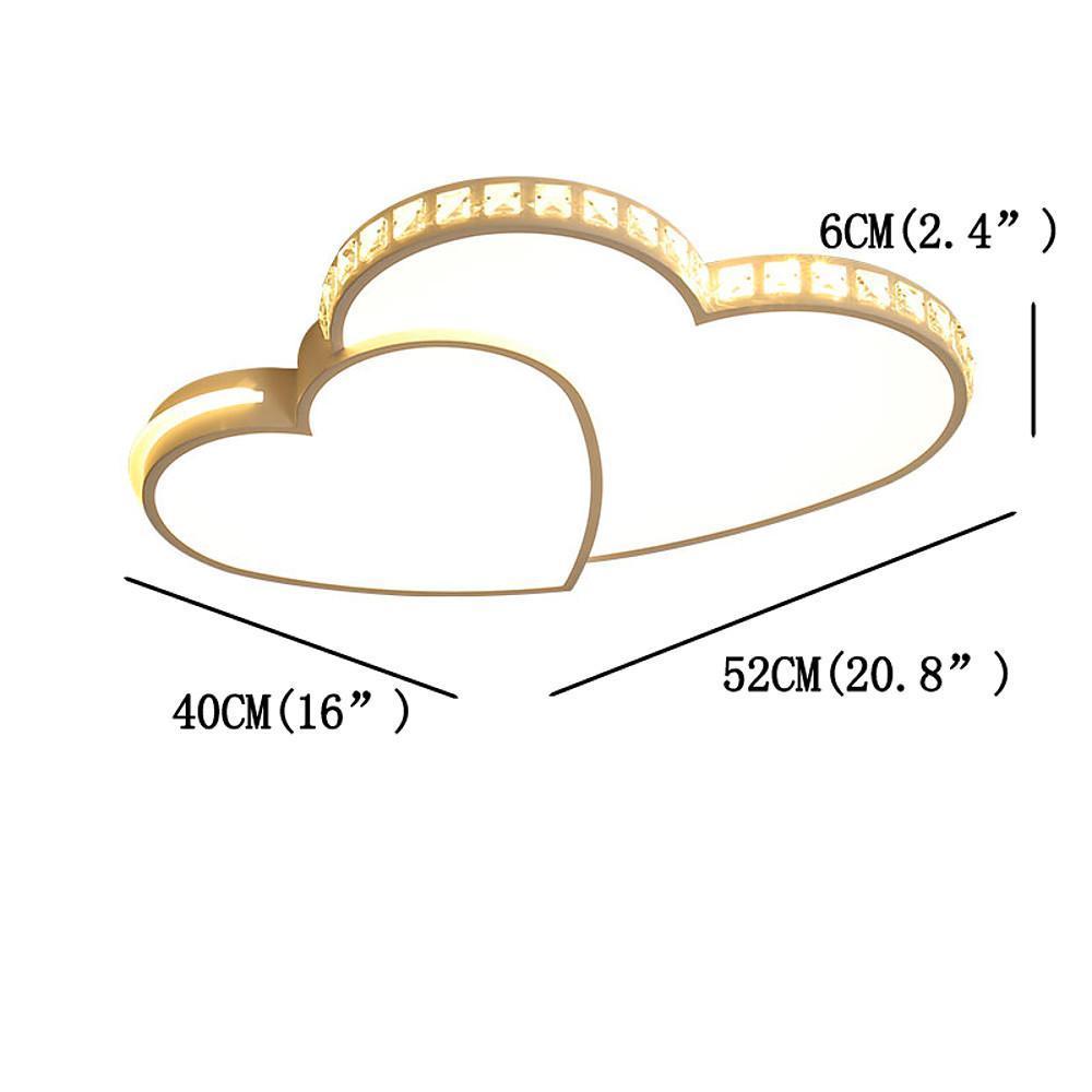 Two Heart Shaped Flush Mount Ceiling Light Dimmable LED Lamp