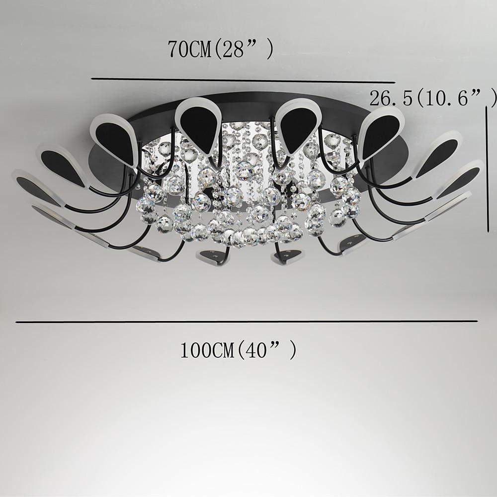 Flower Shaped Dimmable LED Crystal Flush Mount Ceiling Light