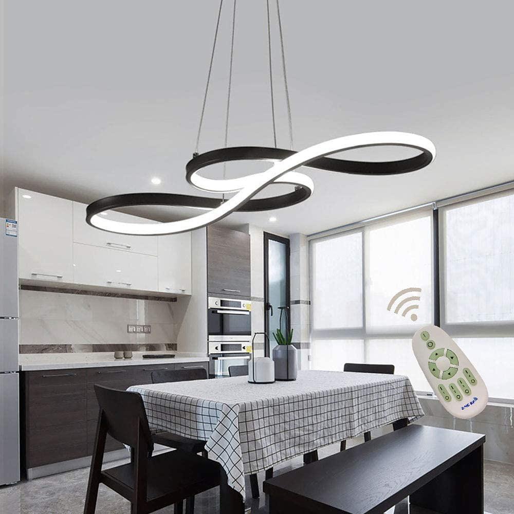 Geometric Wave Semi-Flush Chandelier – Metal & Silica Gel