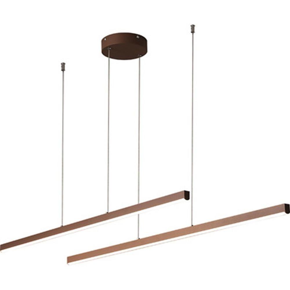 Modern Farmhouse Linear Metal LED Chandelier for Dining Room and Living Room