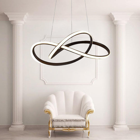 Nordic Style Black Chandelier Modern Aluminum Silica Gel Ceiling Light