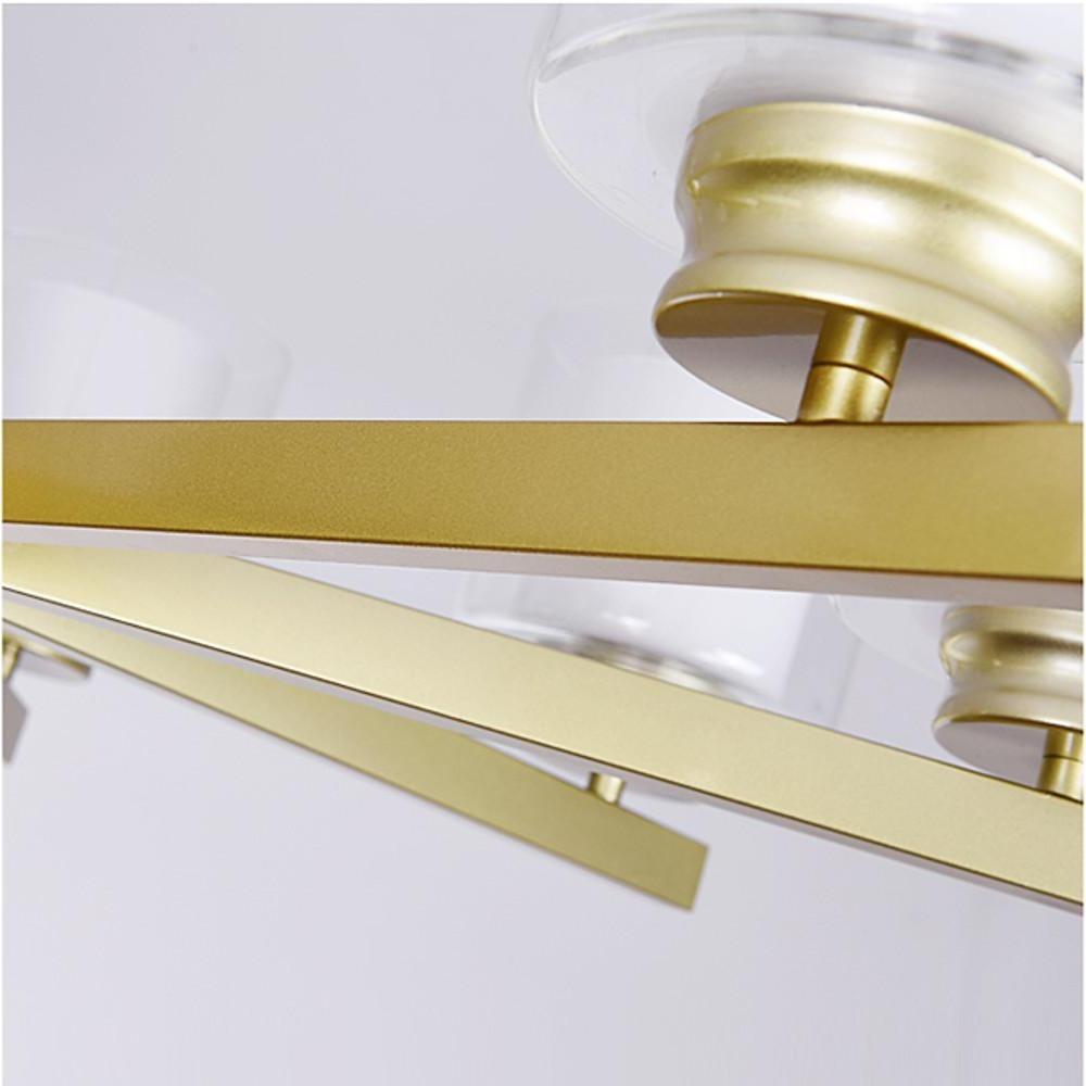 6 Light Glass Candlestick Design LED Modern Chandelier