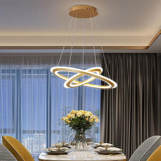 2 Light Circles Shaped LED Nordic Chandeliers Hanging Ceiling Lights