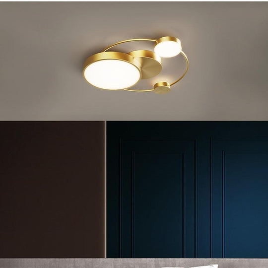 Artistic Circles Design Dimmable LED Modern Flush Mount Ceiling Light