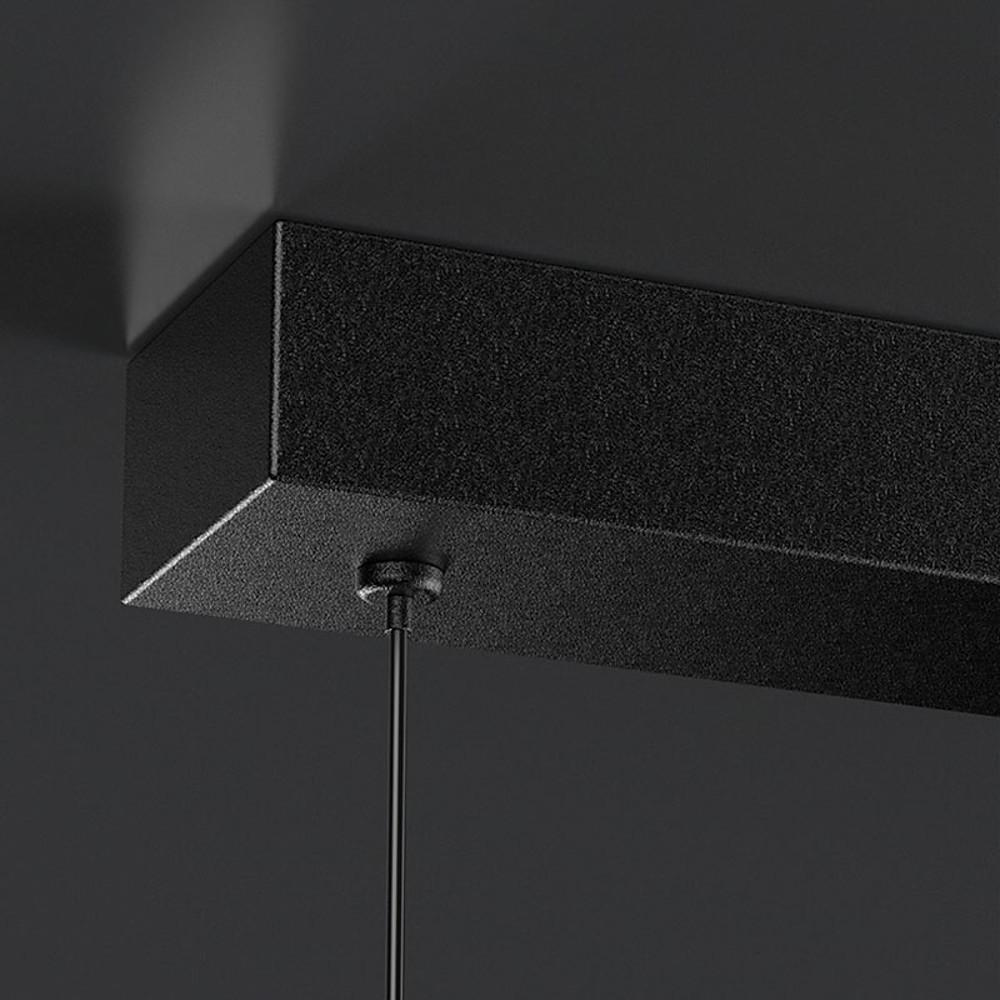 6/8-Light Black Island Horizontal Suspension Linear LED Pendant Light