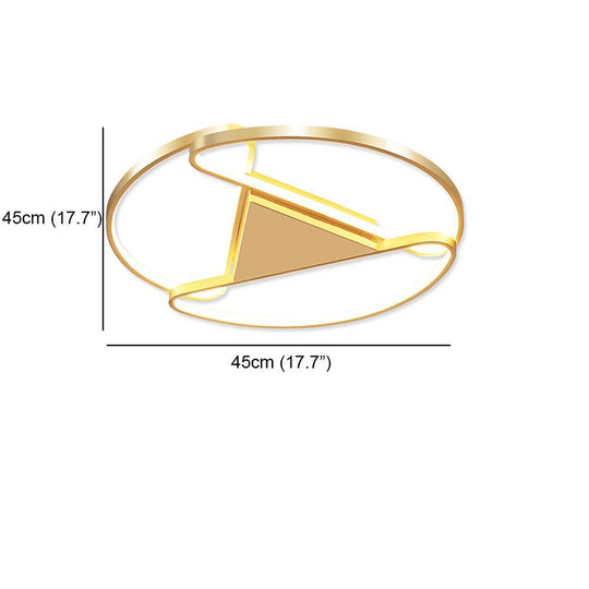 Triangles Circle Metal LED Flush Mount Ceiling Light – Bedroom