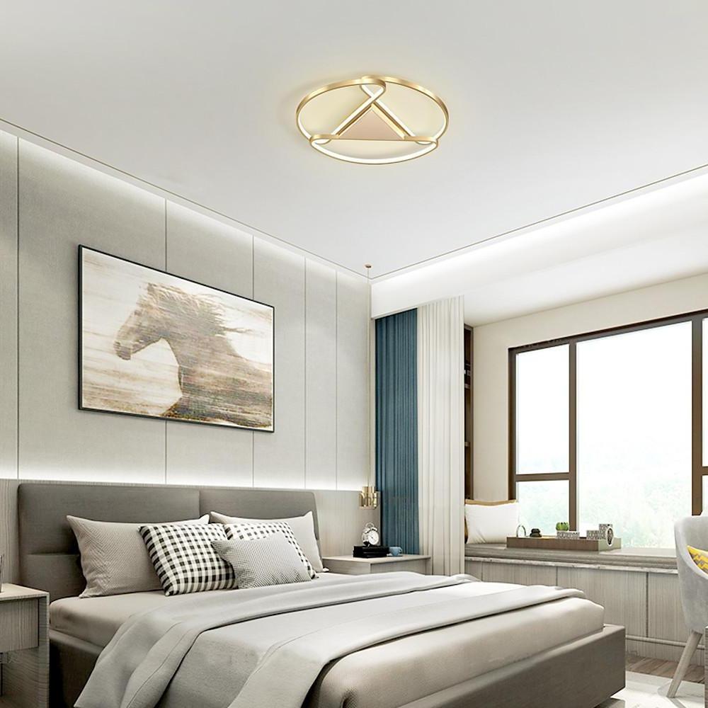 Triangles Circle Metal LED Flush Mount Ceiling Light – Bedroom