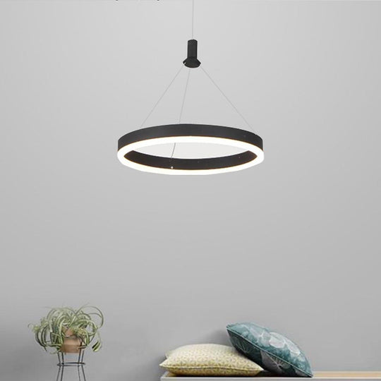 Corona 12" 16" 24" Wide Circle LED Ring Glow Modern Chandelier Pendant Light