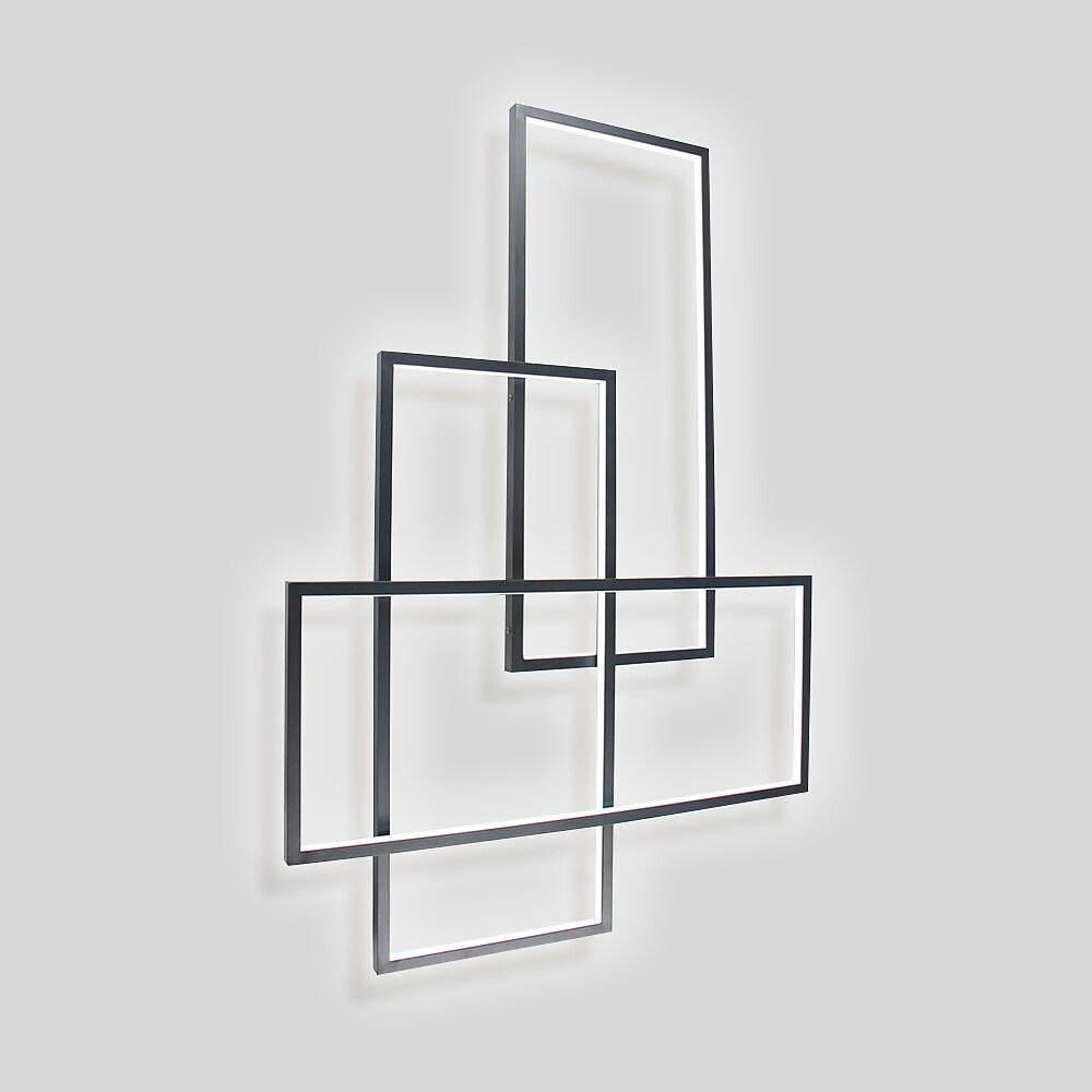 Overlapping Rectangles Aluminum Geometric LED Flush Mount Ceiling Light