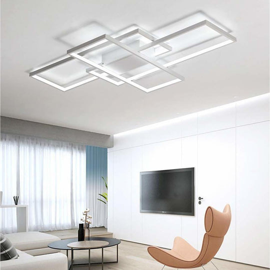 Display of Rectangles Abstract LED Flush Mount Ceiling Light