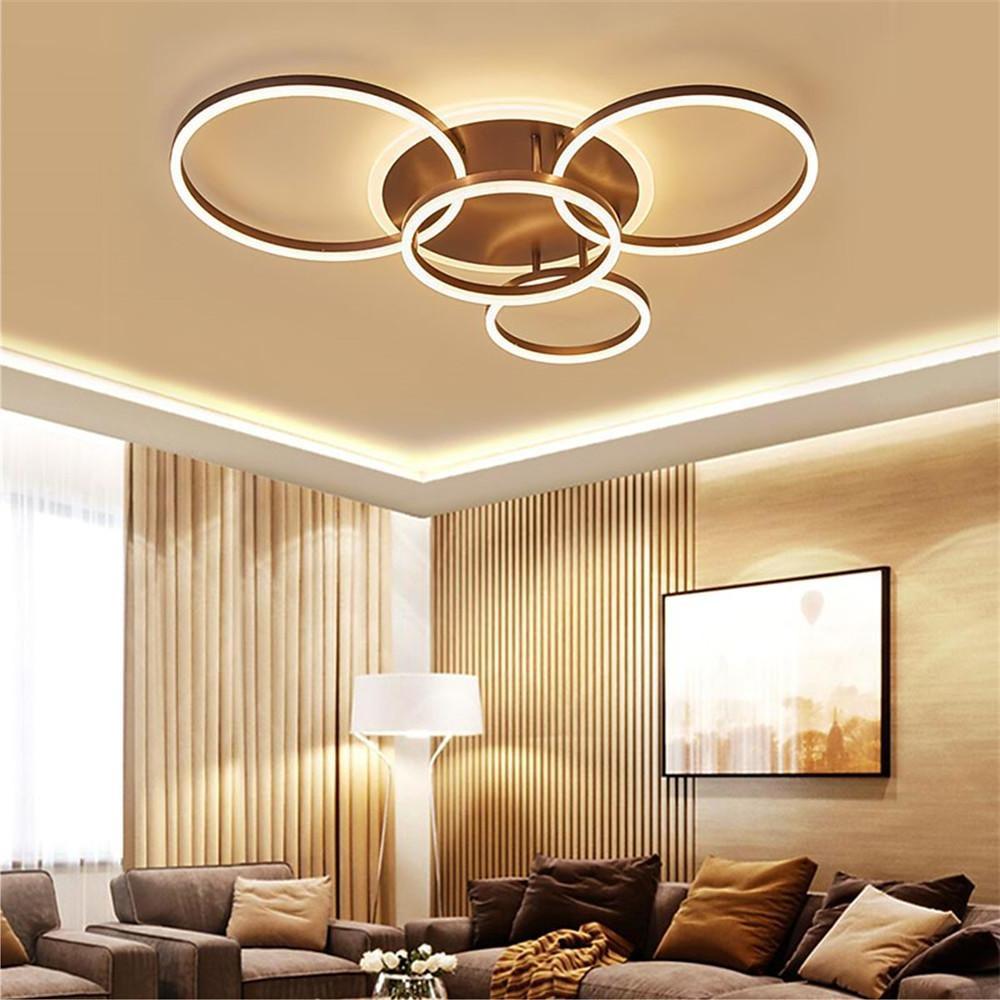 4 Circle Dimmable LED Modern Flush Mount Ceiling Light Fixtures