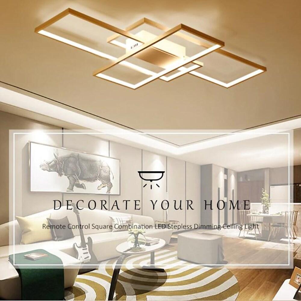 Multi Rectangle Large Flush Mount LED Ceiling Light with 3 Tiers