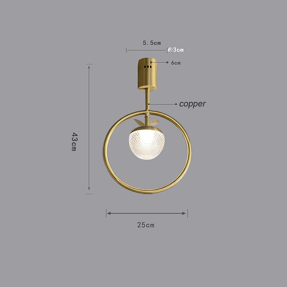 Circle LED Gold Flush Mount Ceiling Light – Modern Nordic Acrylic & Copper Design