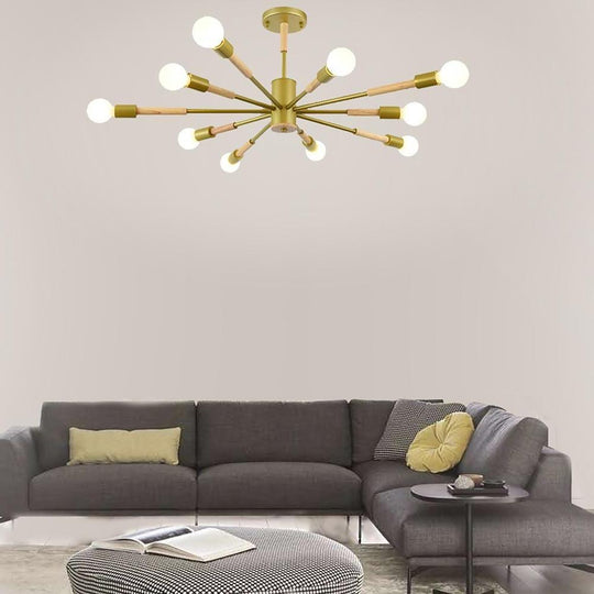 10 Light LED Nordic Style Flush Mount Ceiling Light Chandelier