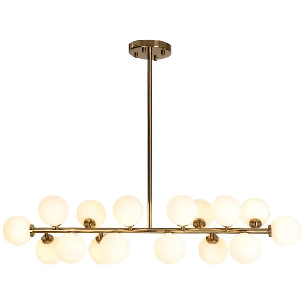 Modern Gold 16-Light Kitchen Island LED Chandelier