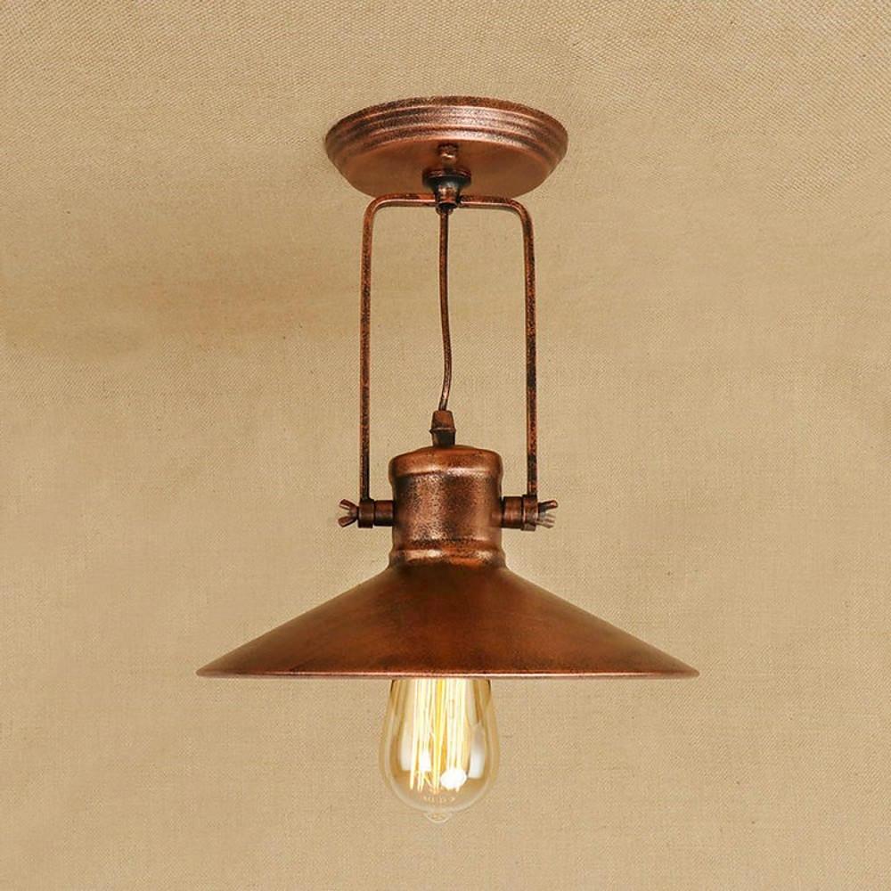 Round Metal Coastal Pendant Light with Large Dynamic LED Bulb