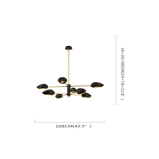 Artistic Black Farmhouse 8-Light LED Downlight Chandelier