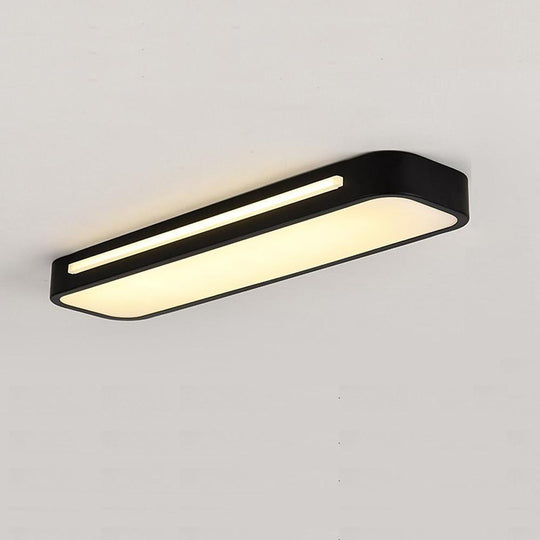 Long Oval – 19" 1-Light LED Flush Mount Minimalist Rectangular Ceiling Light