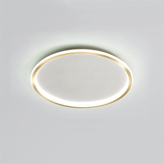 Circular Minimalist Metal Silica Gel LED Flush Mount Ceiling Light