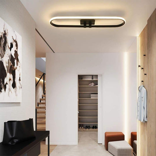 Rounded Rectangle Dimmable LED Contemporary Ceiling Light – Flush Mount Lighting