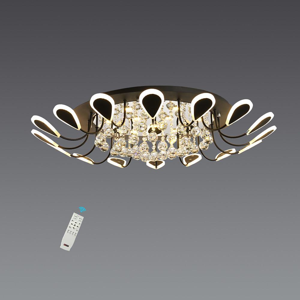 Flower Shaped Dimmable LED Crystal Flush Mount Ceiling Light