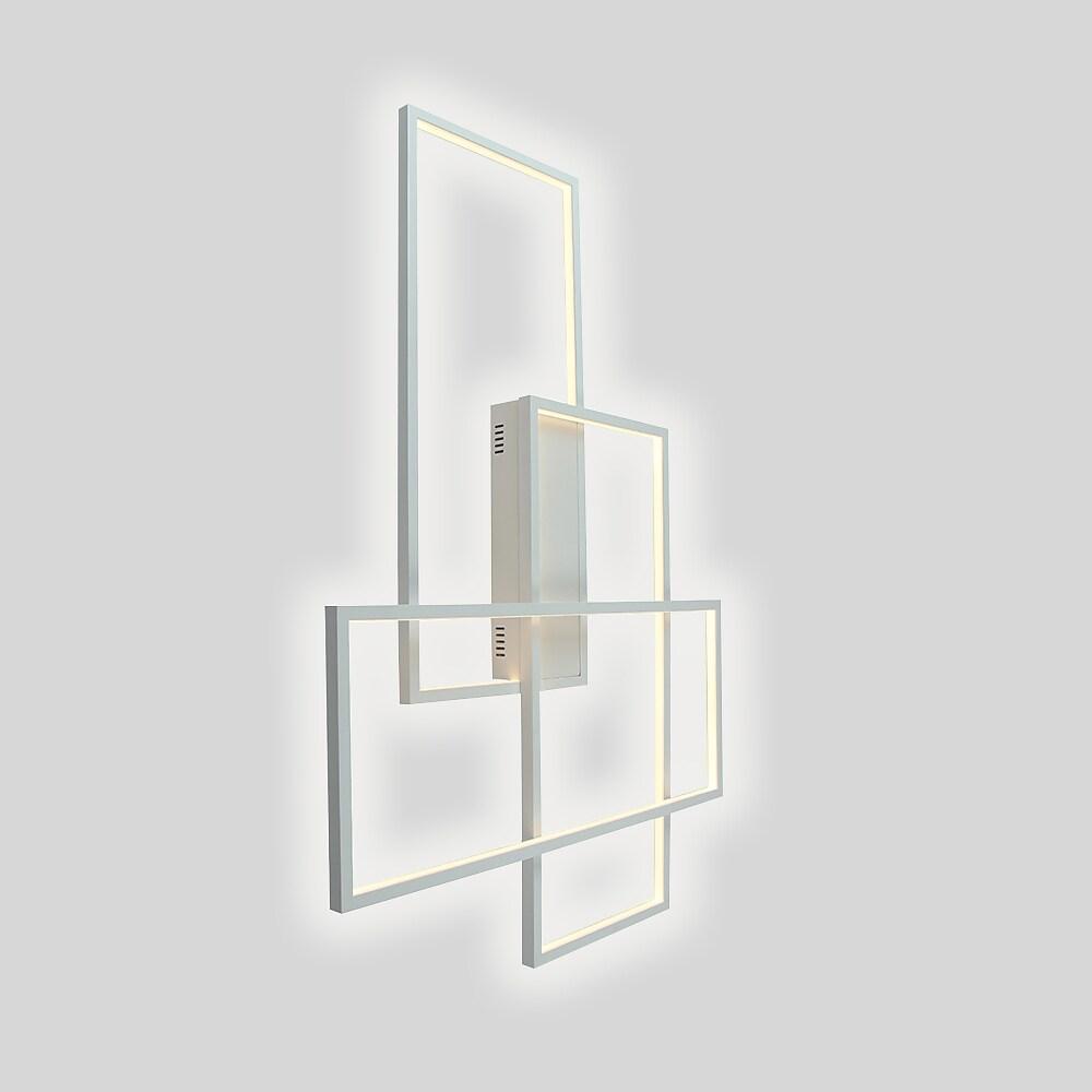 Overlapping Rectangles Aluminum Geometric LED Flush Mount Ceiling Light