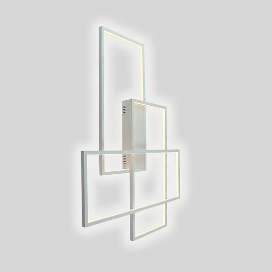 Overlapping Rectangles Aluminum Geometric LED Flush Mount Ceiling Light