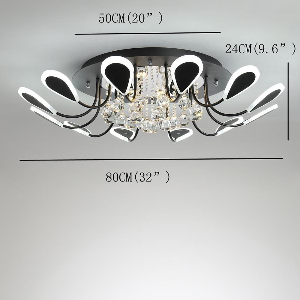 Creative Flower Shaped Dimmable LED Crystal Modern Ceiling Light