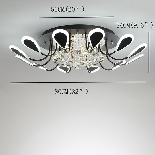 Creative Flower Shaped Dimmable LED Crystal Modern Ceiling Light