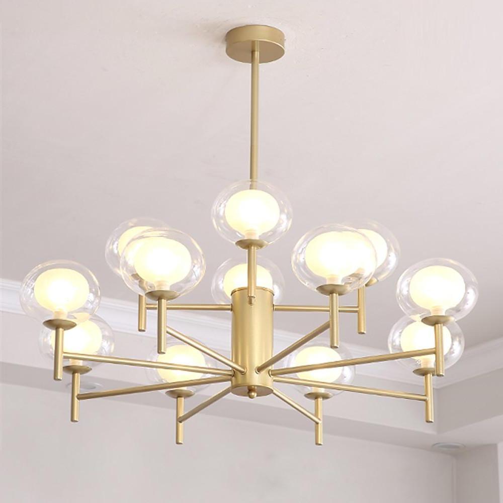 Nordic Style Sputnik Chandelier with 12 Glass Bulbs