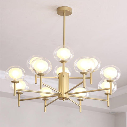 Nordic Style Sputnik Chandelier with 12 Glass Bulbs