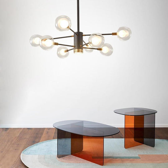 8-Light Glass LED Modern Sputnik Chandelier
