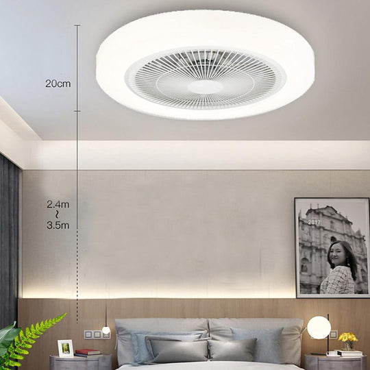 Rounded Linear Flush Mount Bladeless Ceiling Fan with LED Light