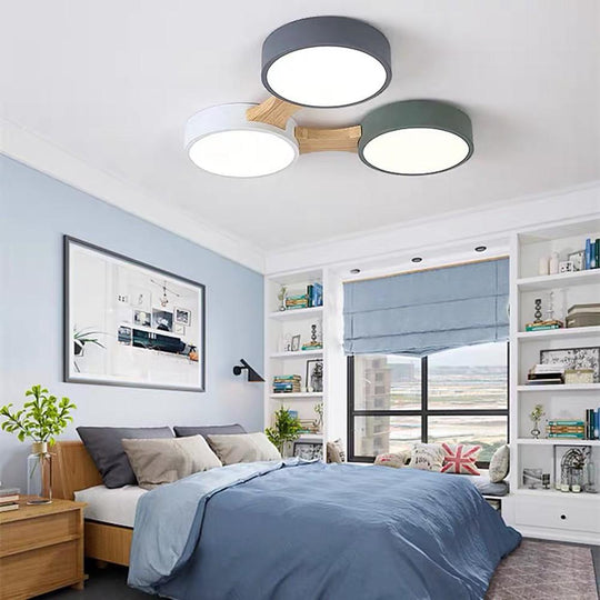 Circular 5-Light LED Industrial Flush Mount Ceiling Light