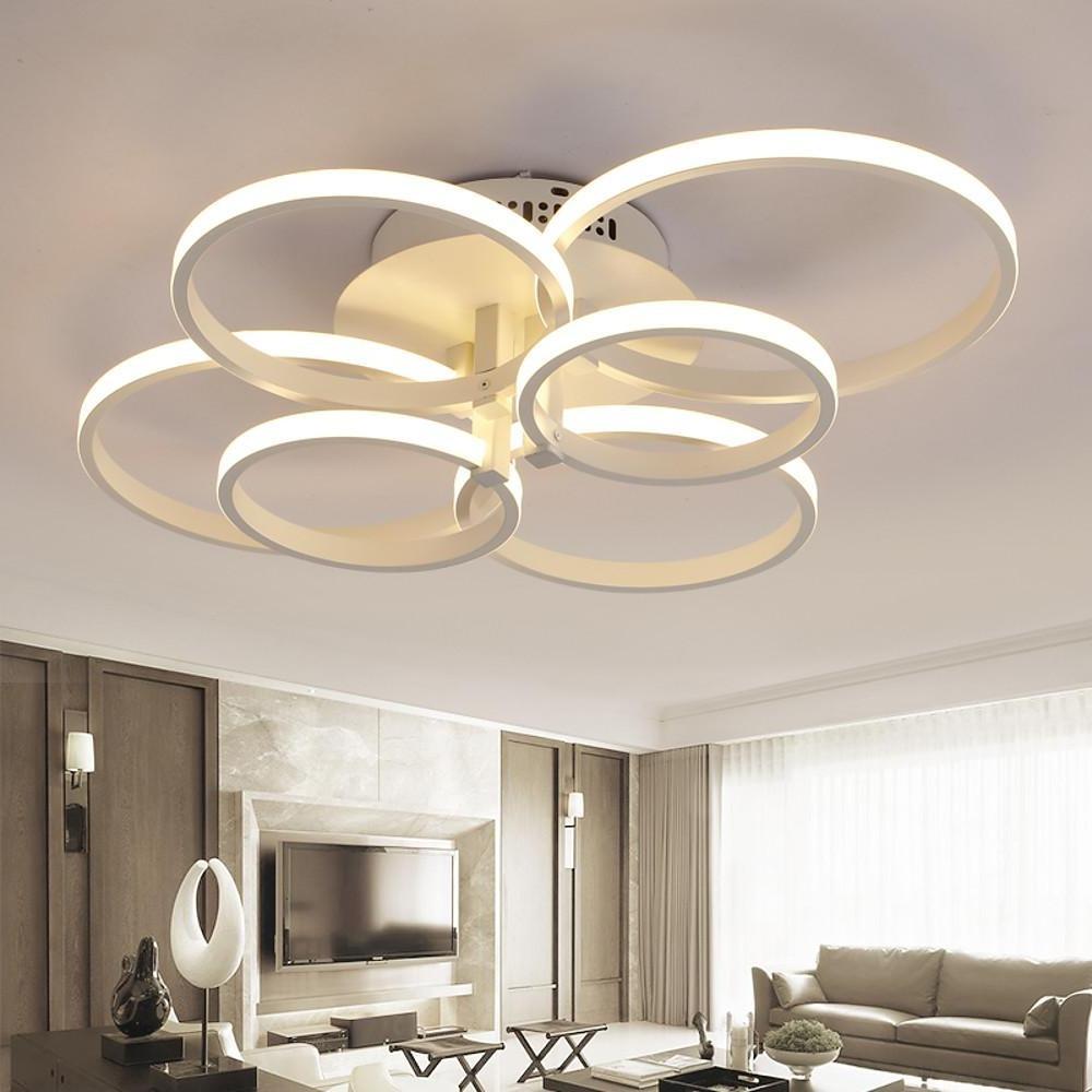 6-Light Metal and Silica Gel Flush Mount LED Ceiling Light – Modern Contemporary Design