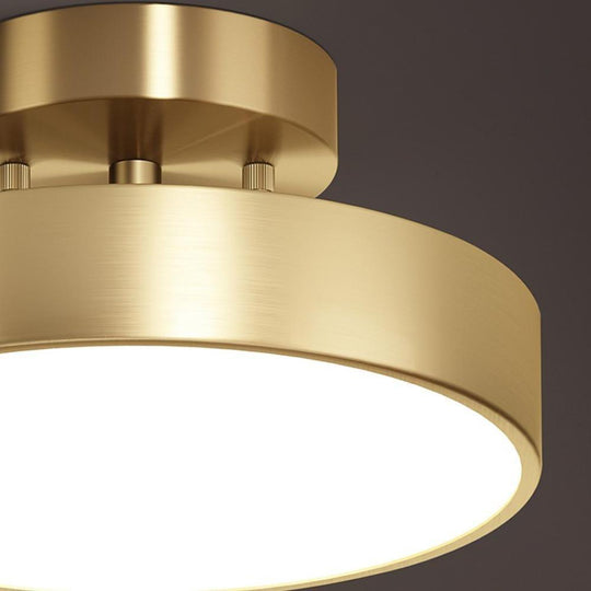 Circular Electroplated Copper LED Nordic Adjustable Ceiling Light