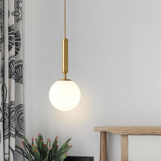 Nordic Glass Ball Black and Gold LED Pendant Light